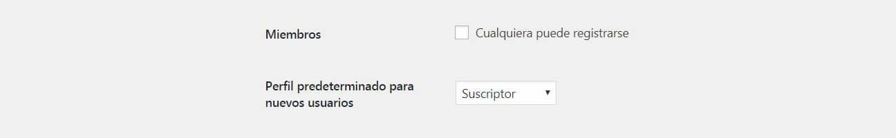 Selecciona el perfil para los nuevos usuarios