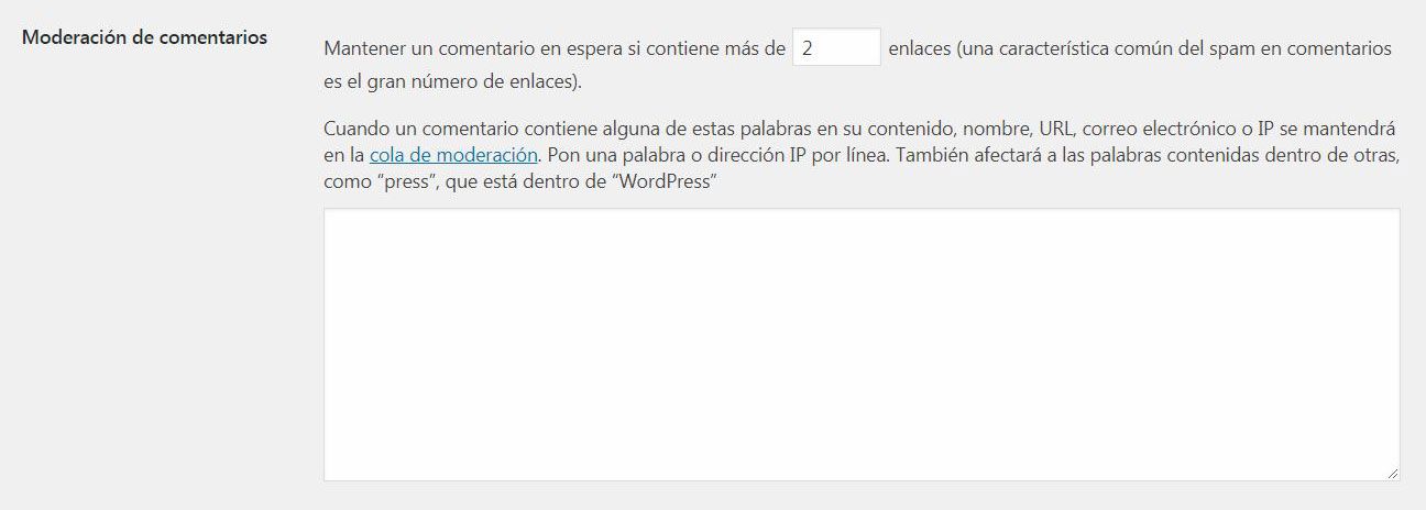 Moderación de comentarios